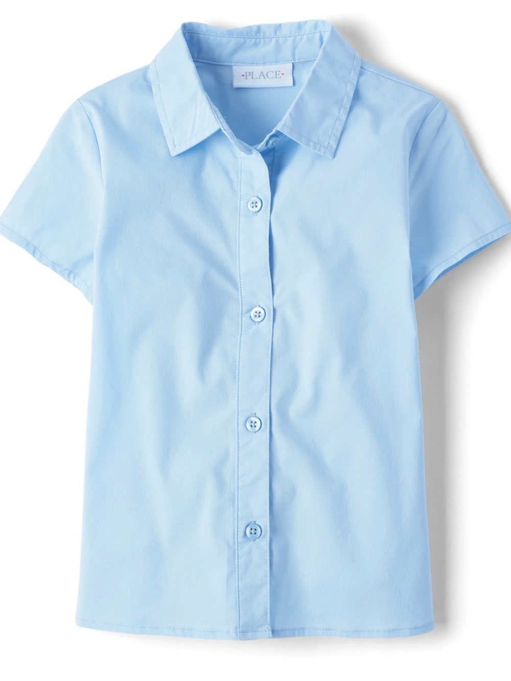 The Children's Place Light Blue Short Sleeve Button-Up Shirt Size Small